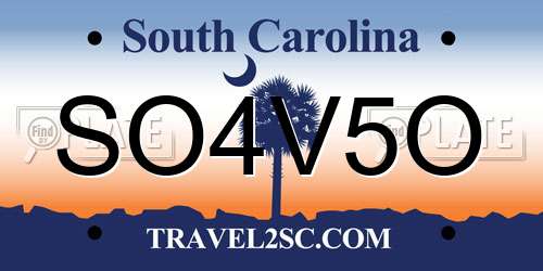 SO4V5O South Carolina License Plate