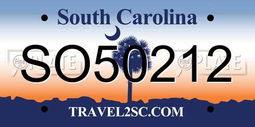 SO50212 South Carolina License Plate