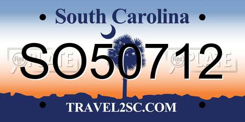 SO50712 South Carolina License Plate