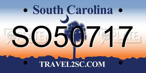 SO50717 South Carolina License Plate