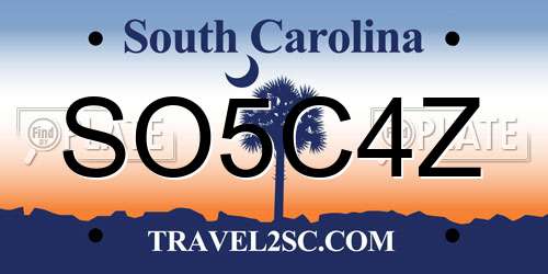 SO5C4Z South Carolina License Plate