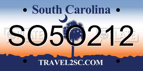 SO5O212 South Carolina License Plate