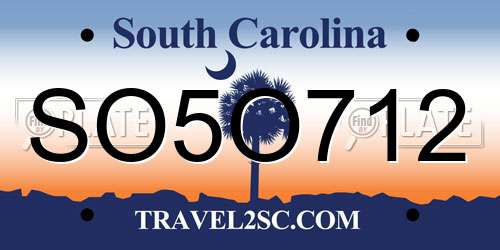 SO5O712 South Carolina License Plate