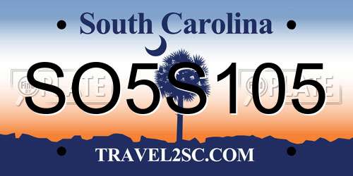 SO5S105 South Carolina License Plate