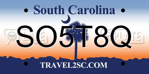 SO5T8Q South Carolina License Plate