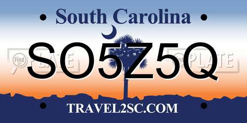 SO5Z5Q South Carolina License Plate