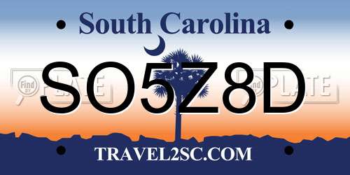 SO5Z8D South Carolina License Plate