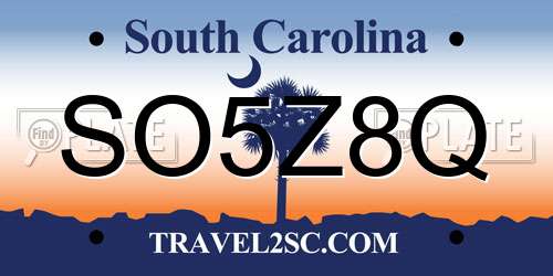 SO5Z8Q South Carolina License Plate