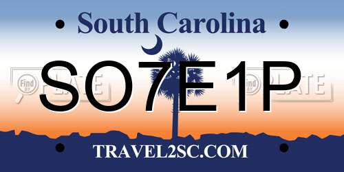 SO7E1P South Carolina License Plate