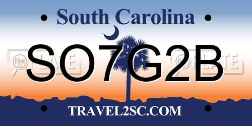 SO7G2B South Carolina License Plate