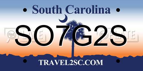SO7G2S South Carolina License Plate