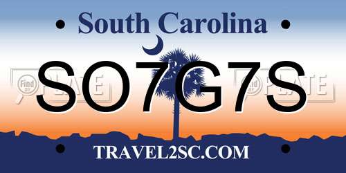 SO7G7S South Carolina License Plate