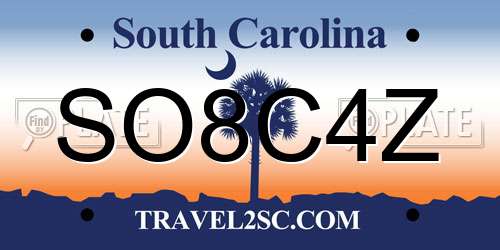 SO8C4Z South Carolina License Plate