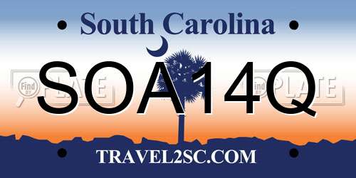 SOA14Q South Carolina License Plate