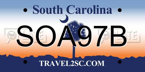 SOA97B South Carolina License Plate