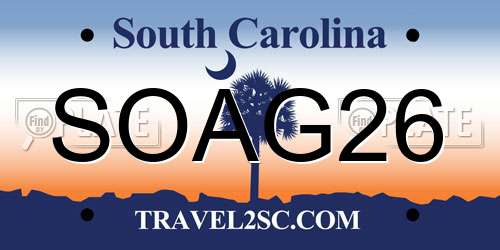 SOAG26 South Carolina License Plate