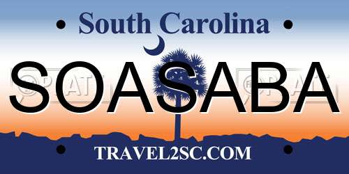 SOASABA South Carolina License Plate