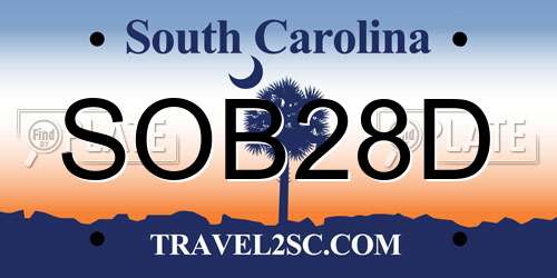 SOB28D South Carolina License Plate