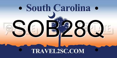 SOB28Q South Carolina License Plate