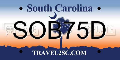 SOB75D South Carolina License Plate