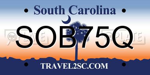 SOB75Q South Carolina License Plate