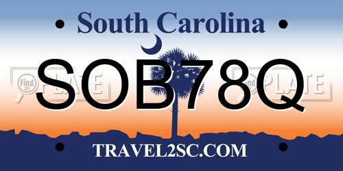 SOB78Q South Carolina License Plate