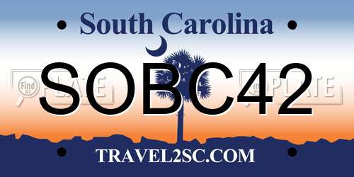 SOBC42 South Carolina License Plate