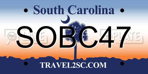SOBC47 South Carolina License Plate
