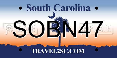SOBN47 South Carolina License Plate