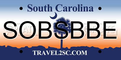 SOBSBBE South Carolina License Plate