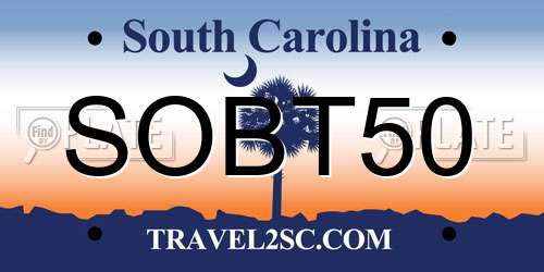 SOBT50 South Carolina License Plate