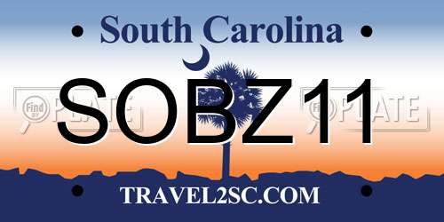 SOBZ11 South Carolina License Plate