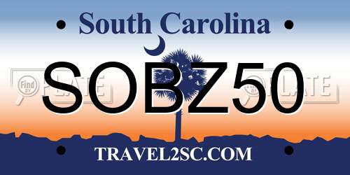 SOBZ50 South Carolina License Plate