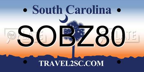 SOBZ80 South Carolina License Plate