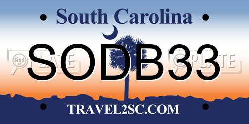 SODB33 South Carolina License Plate