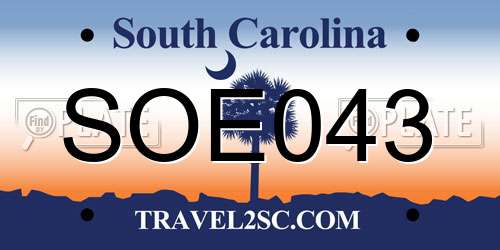 SOE043 South Carolina License Plate