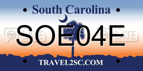 SOE04E South Carolina License Plate