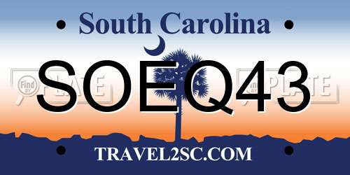 SOEQ43 South Carolina License Plate