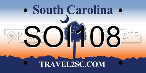 SOI108 South Carolina License Plate