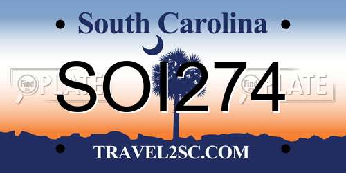 SOI274 South Carolina License Plate