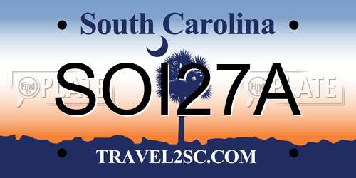 SOI27A South Carolina License Plate
