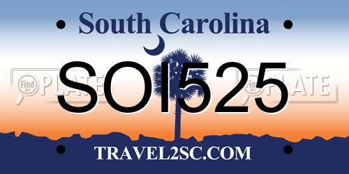 SOI525 South Carolina License Plate