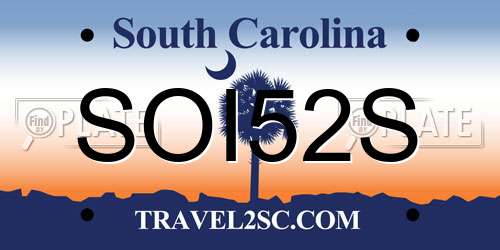 SOI52S South Carolina License Plate