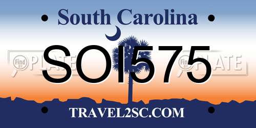 SOI575 South Carolina License Plate