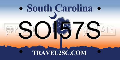 SOI57S South Carolina License Plate
