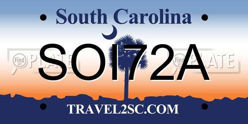 SOI72A South Carolina License Plate