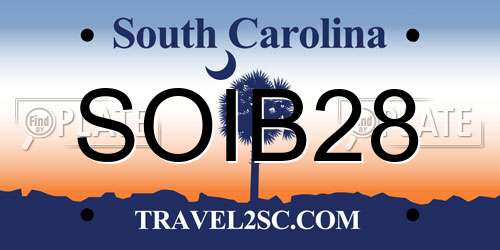 SOIB28 South Carolina License Plate