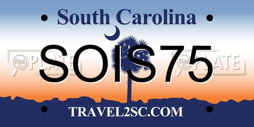 SOIS75 South Carolina License Plate