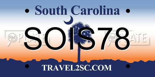 SOIS78 South Carolina License Plate