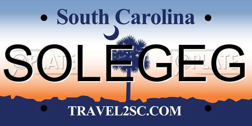 SOLEGEG South Carolina License Plate
